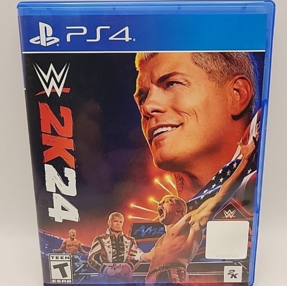 WWE 2K24 PS4 Game - Blue and Red Cover
